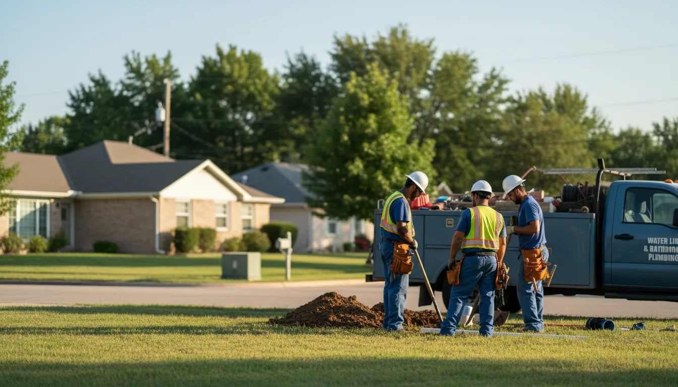 Residential water line and bathroom plumbing service in Poth, TX
